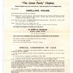 Green Farm sales particulars 1927