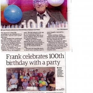 Frank Titshall 100th birthday