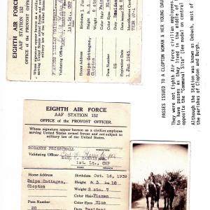 PRIESTNALL Mrs - Church Leas Clopton 1944 passcard