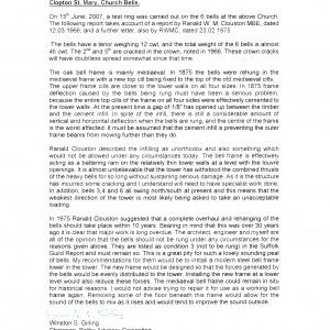 2007 report on bell frame by W S Girling
