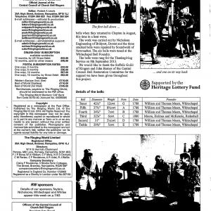 2013 article in Ringing The World new bells Clopton 0002