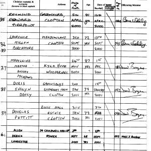 Burials in Clopton 1987 to 2012 0006