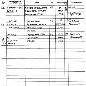 Burials in Clopton 1987 to 2012 0009