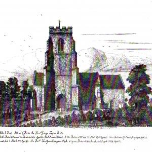 Clopton Church etching